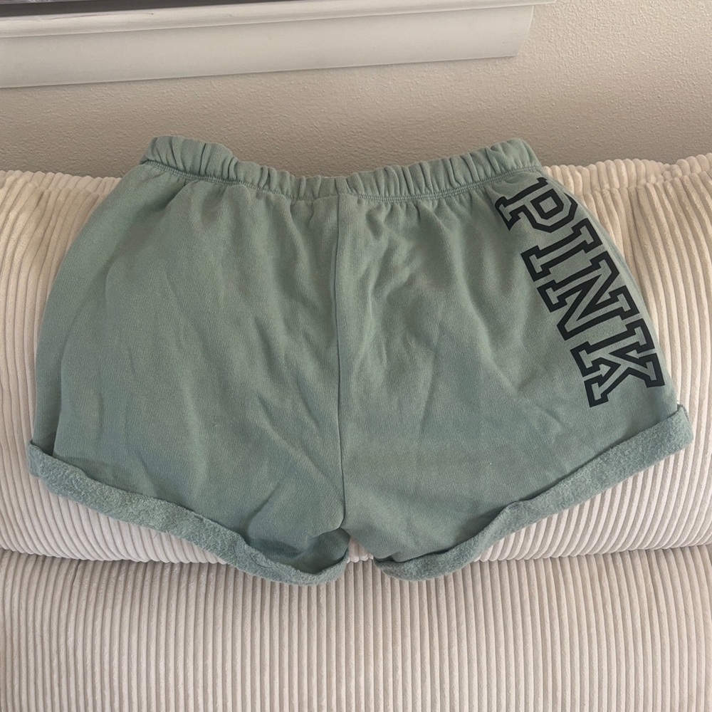 PINK Victoria's Secret Sage Green Rolled-Hem shorts